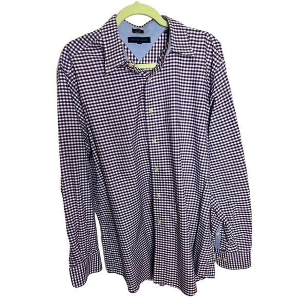 Tommy Hilfiger Other - ⭐️ Tommy Hilfiger slim fit purple & white button-down shirt- 17 / XL